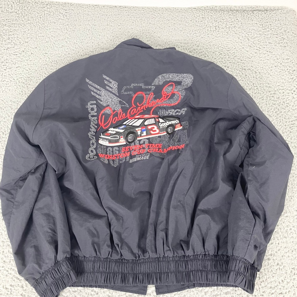 Vintage Dale Earnhardt Jacket Mens XL Black 1994 Winston Cup Champion Nylon USA